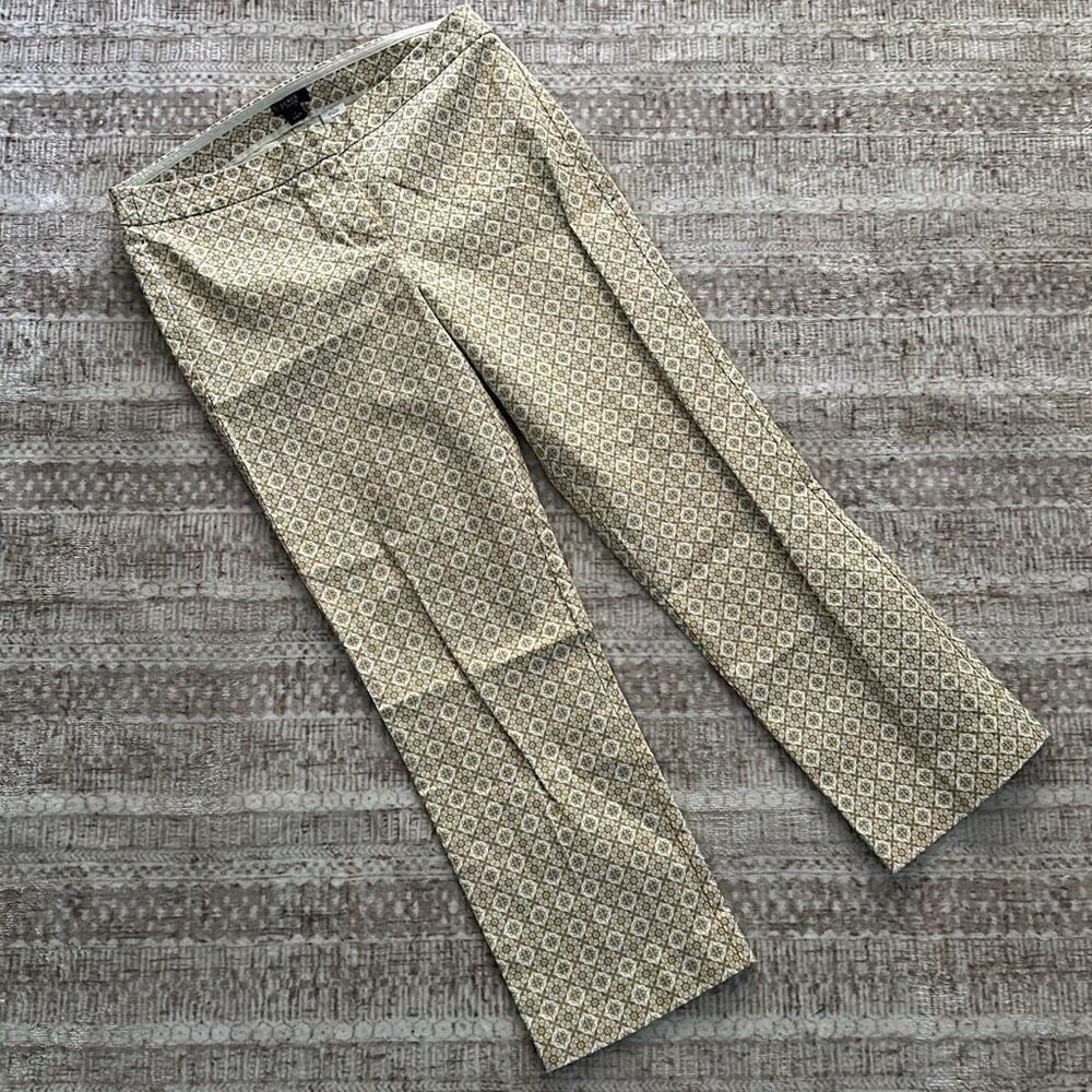 J.Crew Size 2 off white and tan City fit pants